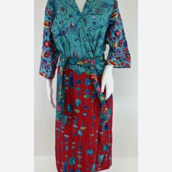 NWT🩷UPPSEE DAISEES SNEEKEE PEEKEE PATTERNED COTTON KIMONO ROBE SIZE MEDIUM - Picture 14 of 14